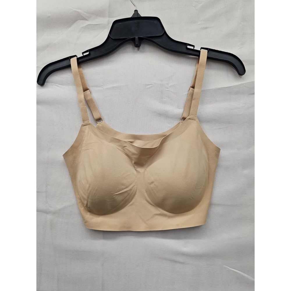 True & Co True Everybody Scoop Neck Bralette Nude Tan Adjustable Straps Medium